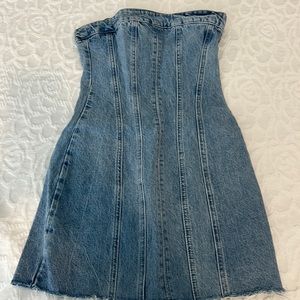 Zara strapless denim dress size xs